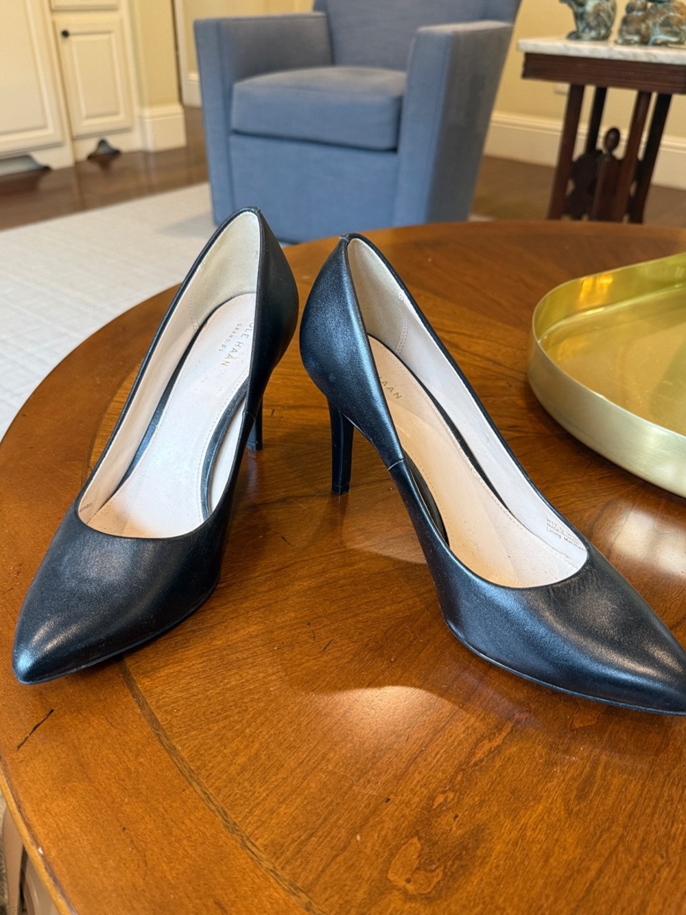 Cole Haan 10C Classic Black Pointed-Toe Pumps - Women 3” heel